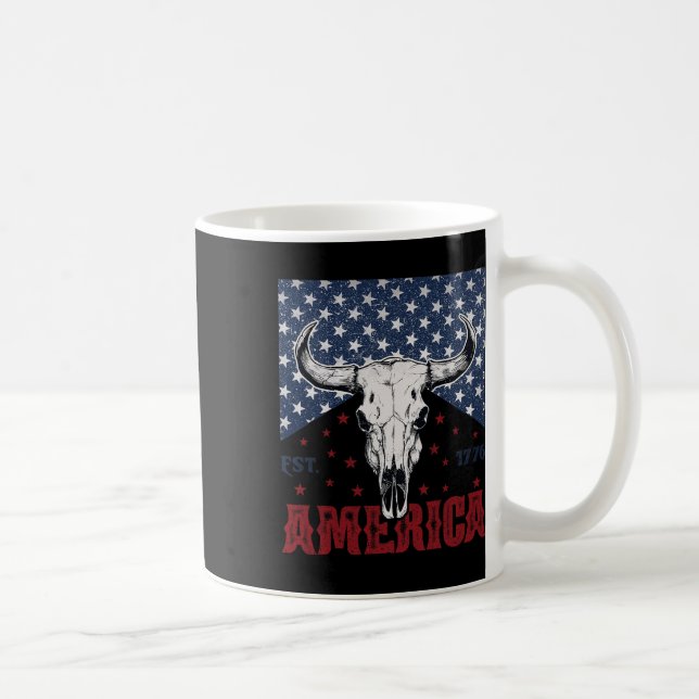 Caneca De Café Pele De Vaca 1776 Engraçado 4 De Julho (Direita)