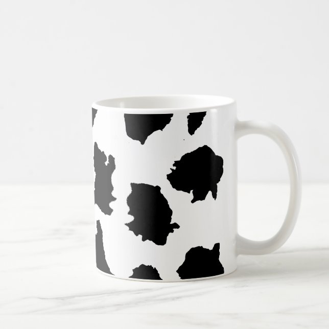 Caneca De Café Pele de Vaca Preto e Branco (Direita)