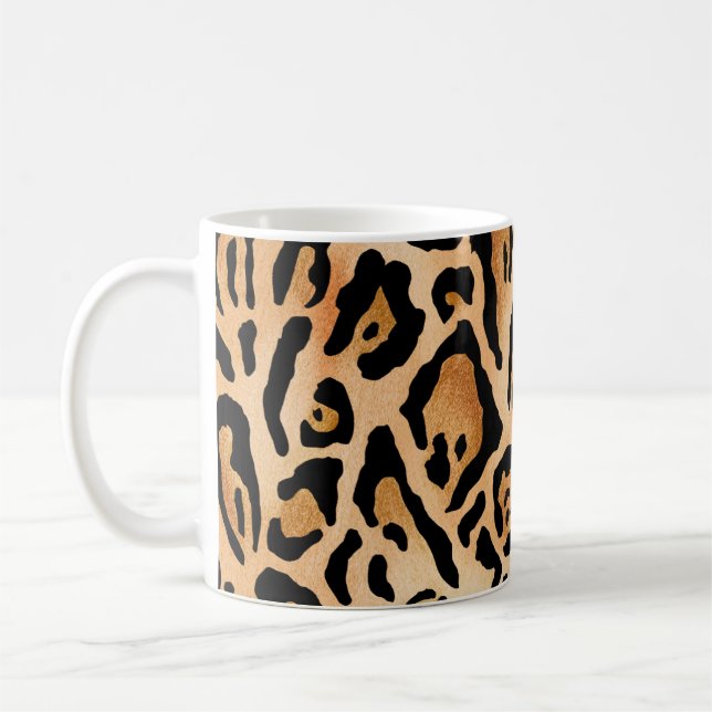 Caneca De Café Pele-Leopardo: Padrão Sem-Olho Eterno (Esquerda)