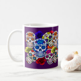 Caneca De Café Peles de Açúcar Rosas Coloridos Cinco Todas as Alm