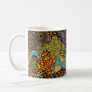 Caneca De Café Peles tradicionais de tecidos africanos e de anima