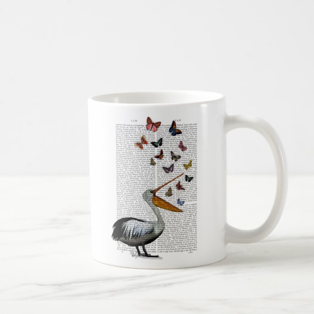 Caneca De Café Pelican & Butterflies (Direita)