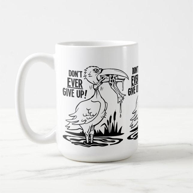 Caneca De Café Pelicano e Sapo Nunca Desistam (Esquerda)