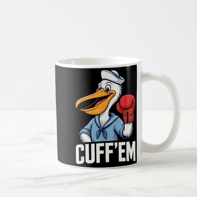 Caneca De Café Pelicano engraçado soco boxeador marinheiro desenh (Direita)