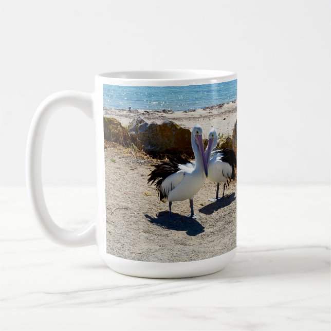 Caneca De Café Pelicanos Apaixonados (Esquerda)