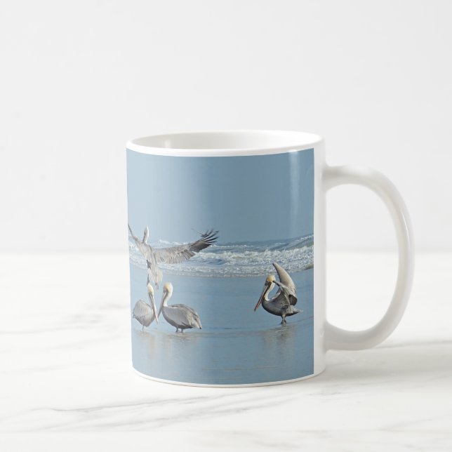 Caneca De Café Pelicanos na praia (Direita)