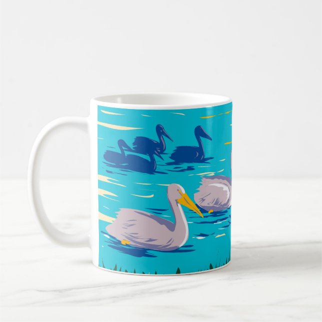 Caneca De Café Pelicanos no lago Astotin (Esquerda)