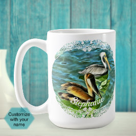 Caneca De Café Pelicanos Personalizados de Mismaloya México 0329