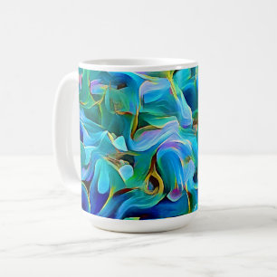 Caneca De Café Películas De Flor Selvagem Azul Artsy Mug Café