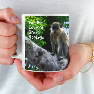Caneca De Café Pelo Amor De Macacos Verdes