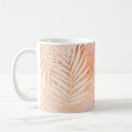 Caneca De Café Pêlo de Pêssego Minimalista Moderno Folhas Tropica