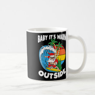 Caneca De Café Pelo Seu Quente Fora Surfando Papai Noel Natal Em
