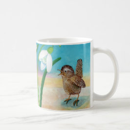 Caneca De Café Pêlos de primavera - Pássaros e neves