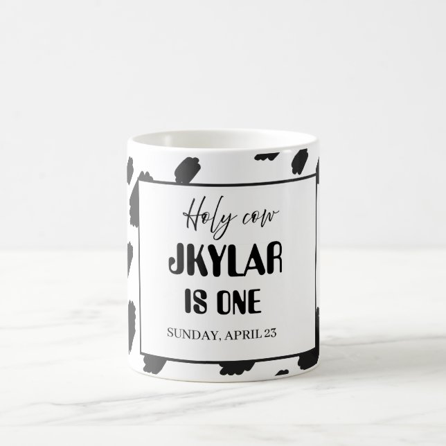 Caneca De Café Pelos de Vaca Preto e Branco com Manchas (Centro)