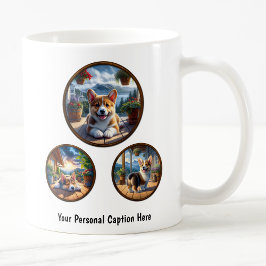 Caneca De Café Pembroke Welsh Corgi Puppy Personalizável