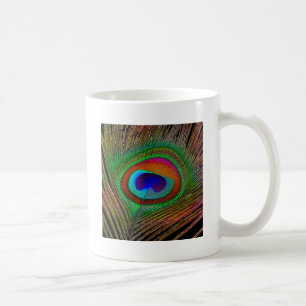 Caneca De Café Pena de Pavão de Cobre Vibrante