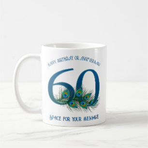 Caneca De Café Pena de Pavão para Aniversário ou Aniversário de 6