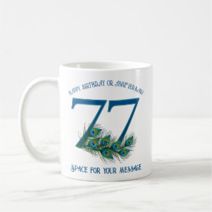 Caneca De Café Pena de Pavão para Aniversário ou Aniversário de C