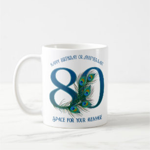 Caneca De Café Pena de Pavão para Aniversário ou Aniversário de C