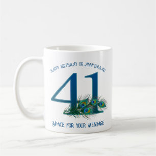 Caneca De Café Pena de Pavão para Aniversário ou Aniversário de C