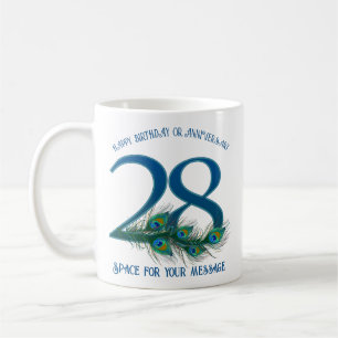 Caneca De Café Pena de Pavão para Aniversário ou Aniversário de C