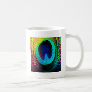 Caneca De Café Pena de Peacock Vibrante