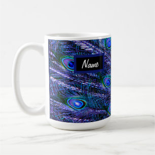Caneca De Café Penas de Pavão-Púrpura