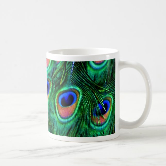 Caneca De Café Penas de peacock_ (Direita)