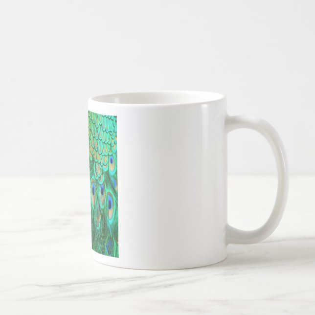 Caneca De Café Penas de Peacock Gloriosas (Direita)