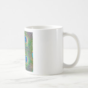 Caneca De Café Penas de Peacock Kaleidoscope Impressão