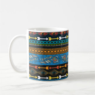 Caneca De Café Penas Étnicas: Embroiderme Boho Chic