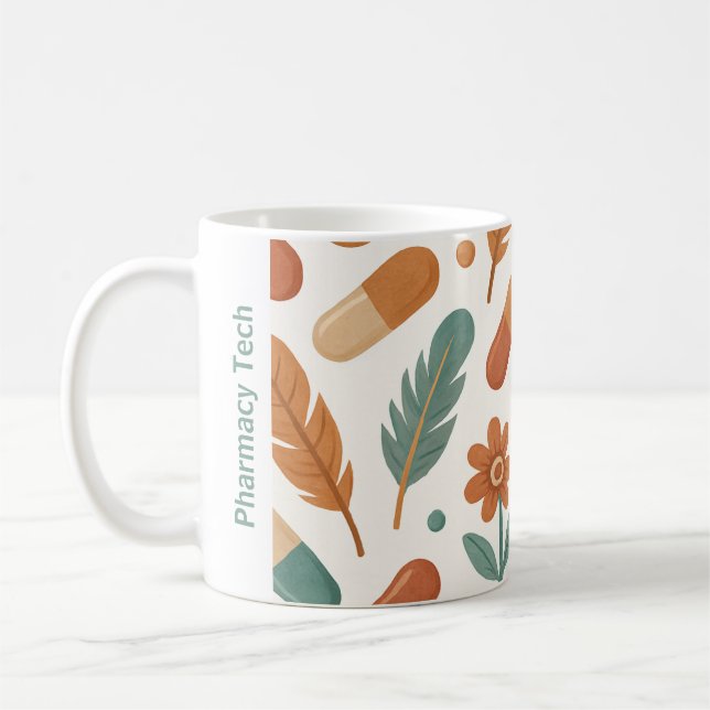 Caneca De Café Penas personalizadas de farmácia Mug Boho Daisy (Esquerda)