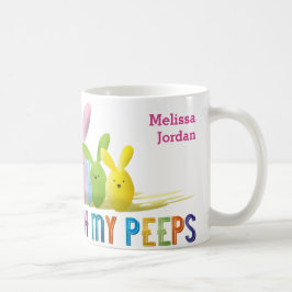 Caneca De Café Pendurado Com Meus Amigos Coelhinhos Coloridos Fof