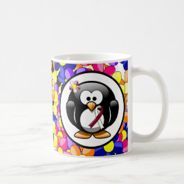 Caneca De Café Penguin Burgundy e Fita de Sensibilização para o M