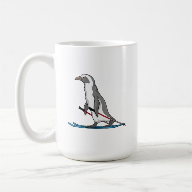 Caneca De Café Penguin Skier Ski (Esquerda)