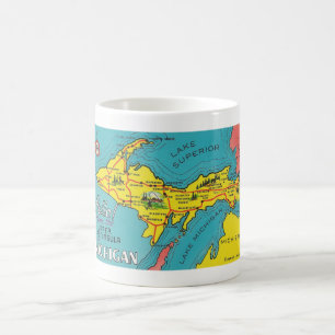 Caneca De Café Península Superior de Michigan Viagem Vintage