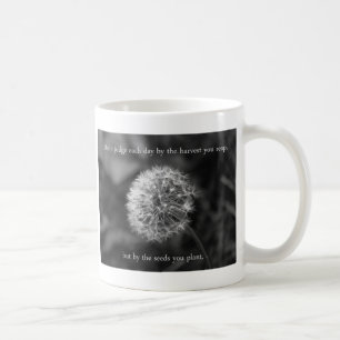 Caneca De Café Pensamento Positivo Dizendo com Dandelion