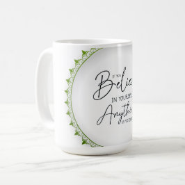 Caneca De Café pensamentos da vida de krishna com pena de pavão
