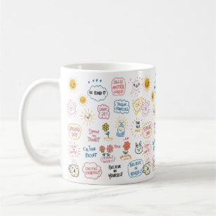 Caneca De Café Pensamentos de Doodle: Impressões que falam volume