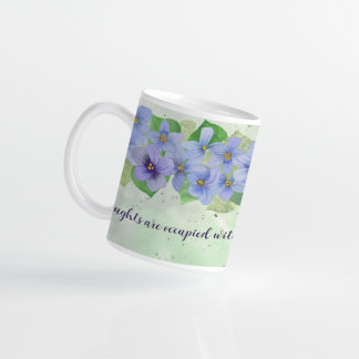 Caneca De Café Pensamentos do Amor Violeta Flor