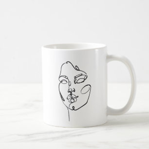 Caneca De Café Pensamentos Lineares - Face