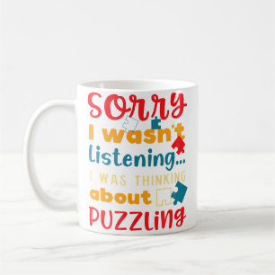 Caneca De Café Pensando em Quebra-Cabeça Intrigante Hobby Quebra-