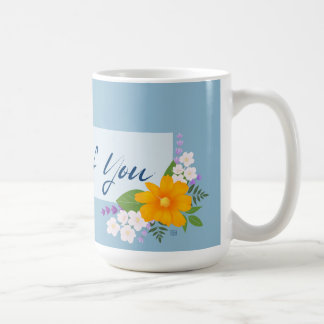 Caneca De Café Pensando em você com o Buquê de suporte