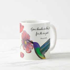 Caneca De Café Pensando Religiosamente em Você Flores com Humming