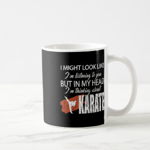 Caneca De Café Pensando Sobre Karate Engraçado Artes Marciais Neg