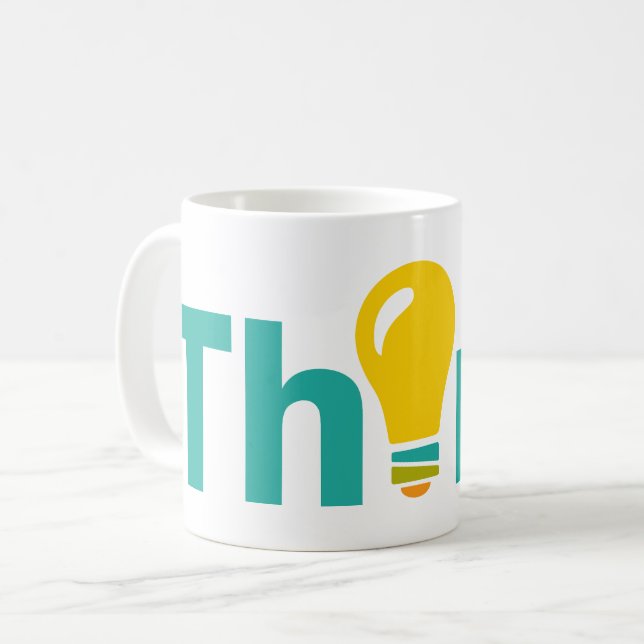 Caneca De Café Pense (Frente Esquerda)