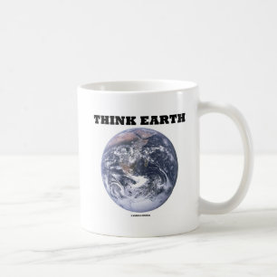 Caneca De Café Pense a terra (a terra de mármore azul)