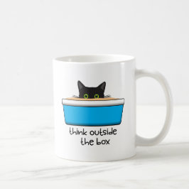 Caneca De Café Pense fora da caixa. A caixa de lixo, ou seja.