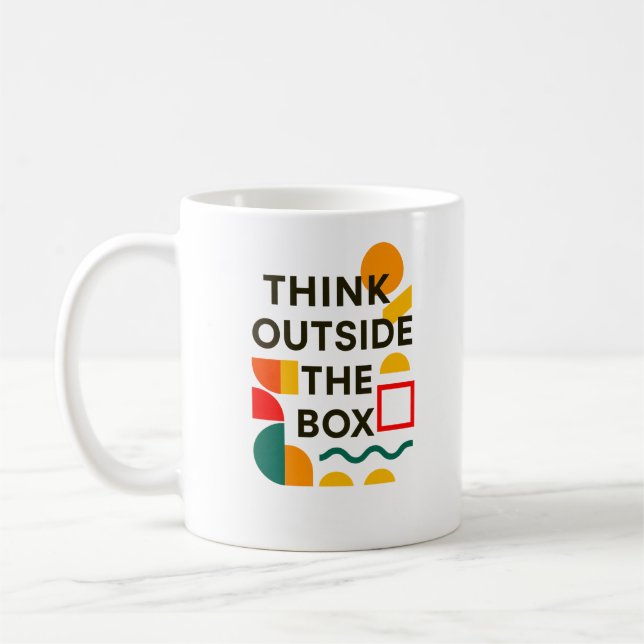 Caneca De Café Pense fora da caixa - Abstrato motivacional (Esquerda)