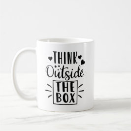 Caneca De Café Pense Fora da Caixa Inspirador Motivacional 